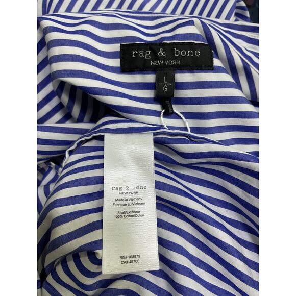 Rag & Bone 'Maxine' Blue Cotton Button Down Shirt Size L - Picture 4 of 4